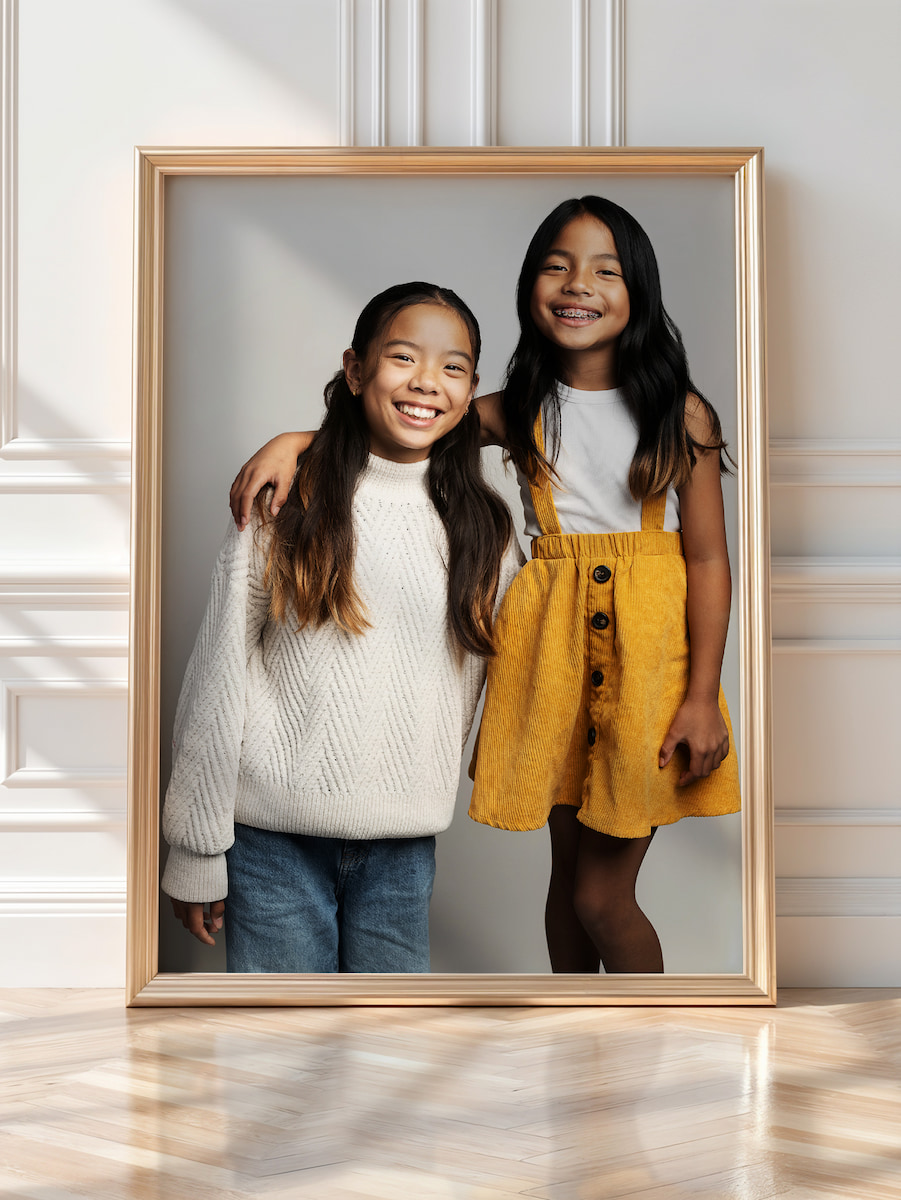 Sisters portrait by Joan Cuenco Photography