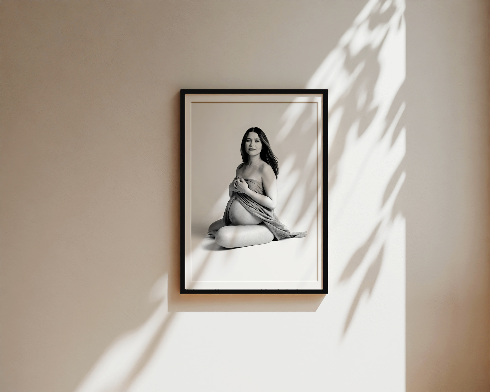 Maternity portrait as framed wall art